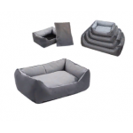 Лежак прямоугольный с подушкой №1, 55x40x18 серый